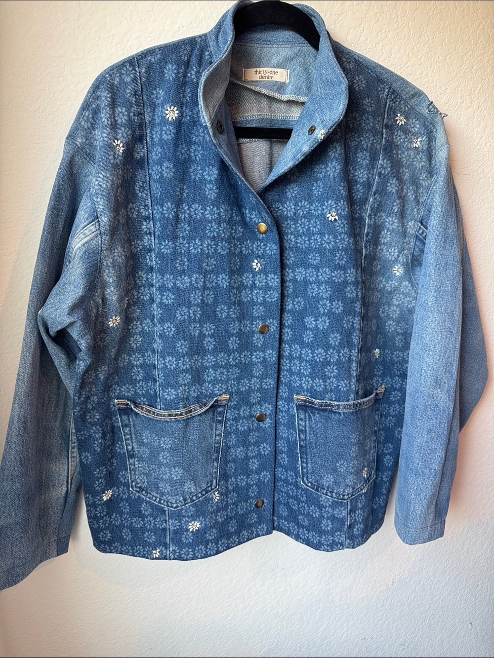Reworked Denim Daisy Jacket